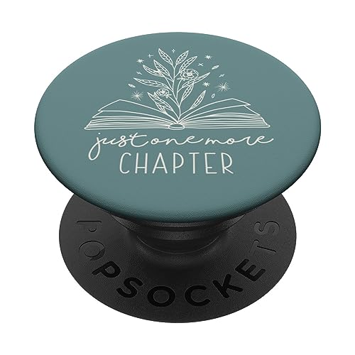 Just One More Chapter Floral Book Lover Reading (Blaugrün) PopSockets mit austauschbarem PopGrip von Book Lover Gifts by Vine Mercantile