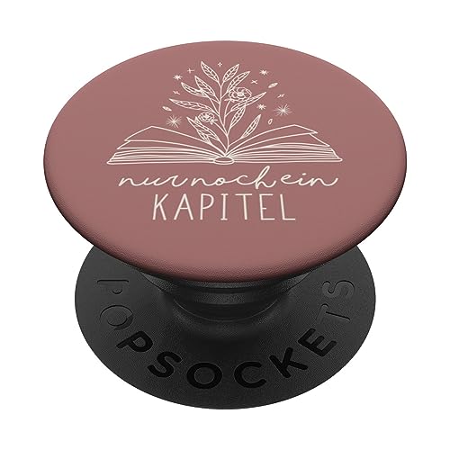 Nur Noch Ein Kapitel - Buchliebhaber mit Blumenmuster (Altrosa) PopSockets mit austauschbarem PopGrip von Book Lover Gifts by Vine Mercantile