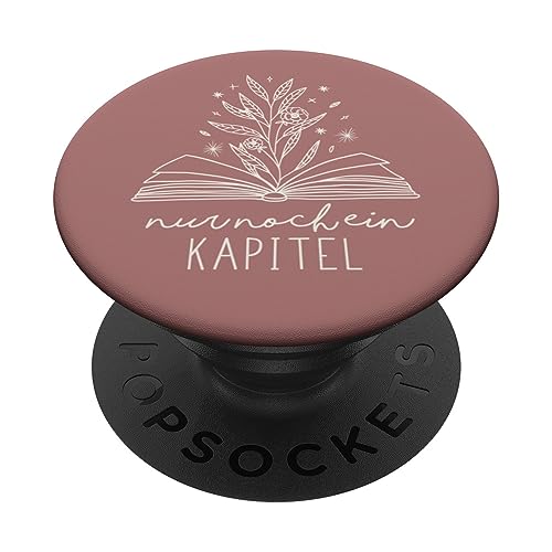 Nur Noch Ein Kapitel - Buchliebhaber mit Blumenmuster (Altrosa) PopSockets Klebender PopGrip von Book Lover Gifts by Vine Mercantile