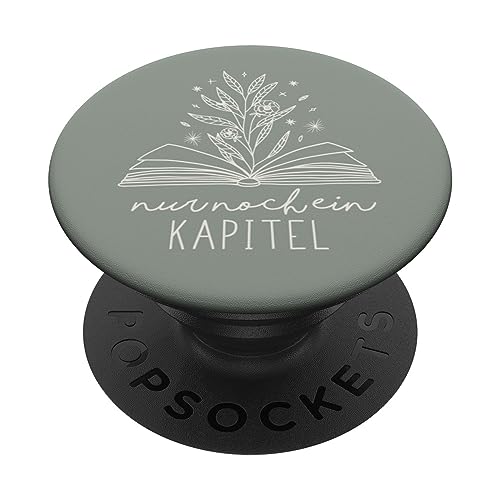 Nur Noch Ein Kapitel - Buchliebhaber mit Blumenmuster (Salbeigrün) PopSockets Klebender PopGrip von Book Lover Gifts by Vine Mercantile