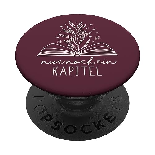 Nur Noch Ein Kapitel - Floral Book Lover (Burgund) PopSockets mit austauschbarem PopGrip von Book Lover Gifts by Vine Mercantile