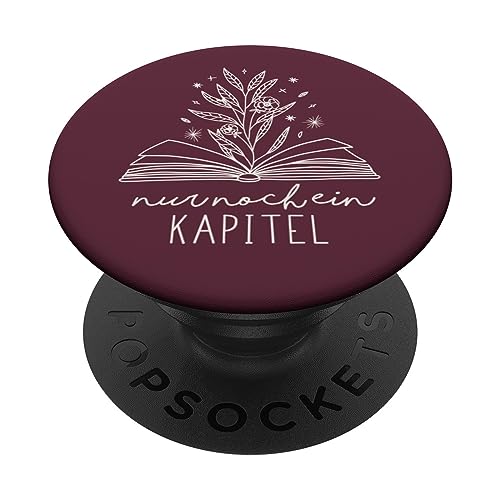 Nur Noch Ein Kapitel - Floral Book Lover (Burgund) PopSockets Klebender PopGrip von Book Lover Gifts by Vine Mercantile