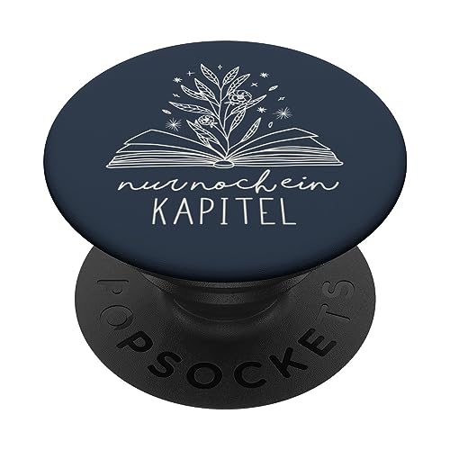 Nur Noch Ein Kapitel - Floral Book Lover (Dunkelblau) PopSockets Klebender PopGrip von Book Lover Gifts by Vine Mercantile