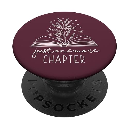 Nur noch ein Kapitel - Floral Book Lover Reading (Burgunderrot) PopSockets mit austauschbarem PopGrip von Book Lover Gifts by Vine Mercantile