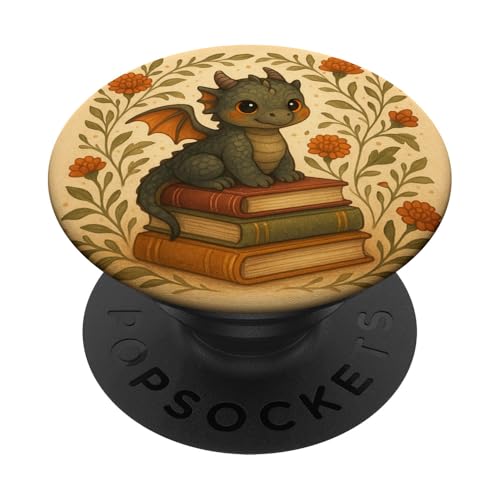 Book Lover Librarian Dragon Reading Fantasy Aesthetic Cute PopSockets Klebender PopGrip Book Lover Librarian Dragon Reading Fantasy Aesthetic Cute PopSockets Klebender PopGrip von Bookish Reader Girls Women Cute Aesthetic Reading