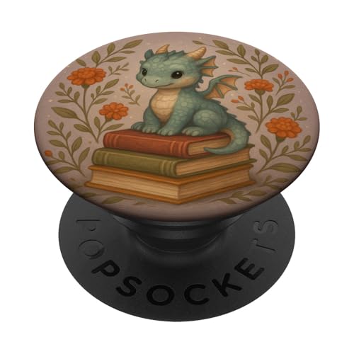 Book Lover Librarian Dragon Reading Fantasy Aesthetic Cute PopSockets Klebender PopGrip Book Lover Librarian Dragon Reading Fantasy Aesthetic Cute PopSockets Klebender PopGrip von Bookish Reader Girls Women Cute Aesthetic Reading