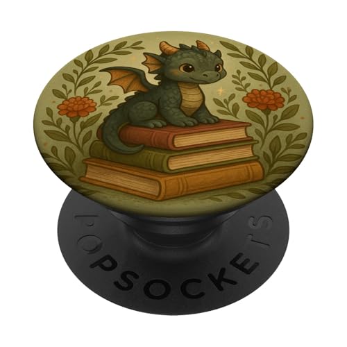 Book Lover Librarian Dragon Reading Fantasy Aesthetic Cute PopSockets Klebender PopGrip Book Lover Librarian Dragon Reading Fantasy Aesthetic Cute PopSockets Klebender PopGrip von Bookish Reader Girls Women Cute Aesthetic Reading