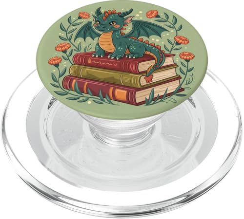 Book Lover Librarian Dragon Reading Sage Green Fantasy Cute PopSockets PopGrip für MagSafe Book Lover Librarian Dragon Reading Sage Green Fantasy Cute PopSockets PopGrip für MagSafe von Bookish Reader Girls Women Cute Aesthetic Reading