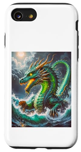 Japanische Mythologie Gott Ryujin Wasserdrache Bestie Meer Monster Hülle für iPhone SE (2020) / 7 / 8 von Boom Manufaktur