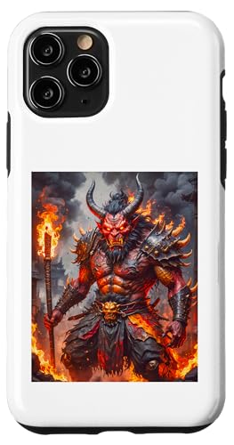 Japanischer Mythologiegott rothäutiger Oni inmitten dunkler Flammen Hülle für iPhone 11 Pro Japanischer Mythologiegott rothäutiger Oni inmitten dunkler Flammen Hülle für iPhone 11 Pro von Boom Manufaktur