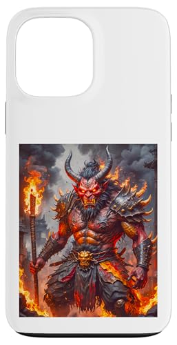 Japanischer Mythologiegott rothäutiger Oni inmitten dunkler Flammen Hülle für iPhone 13 Pro Max Japanischer Mythologiegott rothäutiger Oni inmitten dunkler Flammen Hülle für iPhone 13 Pro Max von Boom Manufaktur