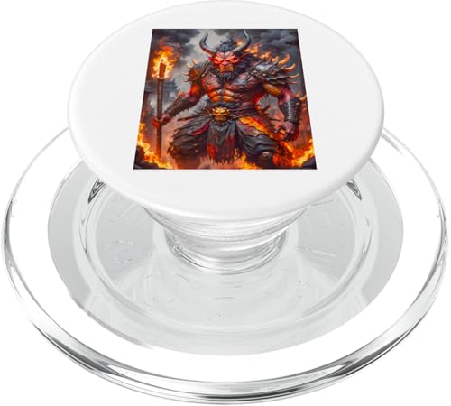 Japanischer Mythologiegott rothäutiger Oni inmitten dunkler Flammen PopSockets PopGrip für MagSafe Japanischer Mythologiegott rothäutiger Oni inmitten dunkler Flammen PopSockets PopGrip für MagSafe von Boom Manufaktur