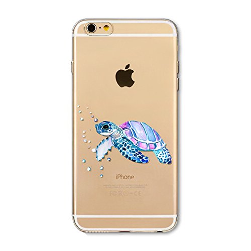 BoomTeck iPhone 6S Hülle, iPhone 6 HandyHülle Silikon Durchsichtig Slim Schutzhülle für iPhone 6/iPhone 6S Transparent Dünn Weiche TPU Gel Stoßfest Gummi Clear Bumper Back Cover Süße Schildkröte Tier von BoomTeck