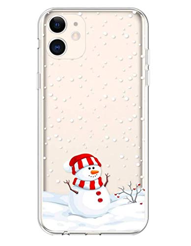 iPhone 12 Mini Hülle Weihnachten, iPhone 12 Mini HandyHülle Silikon Transparent mit Christmas Muster Weihnachtsbaum Schneeflocke Hirsch Schutzhülle für 5.4" iPhone 12 Mini Dünn TPU Durchsichtig Cover von BoomTeck