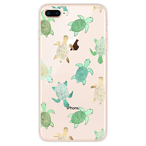 iPhone 6 Plus Hülle Silikon, iPhone 6S Plus Hülle Transparent Slim süße Tiere Schildkröte Muster Gel TPU Schutzhülle für 5.5" iPhone 6 Plus/iPhone 6S Plus Durchsichtig Dünn Stoßfest Gummi Cover von BoomTeck