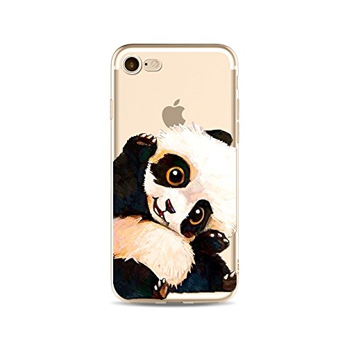 iPhone 6S Hülle Panda, iPhone 6 HandyHülle Silikon Niedlich Panda Tier Muster Slim Gel TPU Transparent Schutzhülle für 4.7" iPhone 6/iPhone 6S Durchsichtig Dünn Stoßfest Gummi Back Bumper Cover von BoomTeck