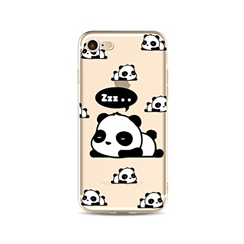 iPhone SE Hülle Panda, iPhone 5S HandyHülle Silikon Niedlich Panda Tier Muster Slim Gel TPU Transparent Schutzhülle für iPhone SE/iPhone 5S Durchsichtig Dünn Stoßfest Gummi Clear Bumper Cover von BoomTeck