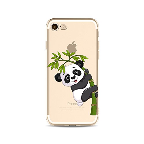iPhone SE Hülle Panda, iPhone 5S HandyHülle Silikon Niedlich Panda Tier Muster Slim Gel TPU Transparent Schutzhülle für iPhone SE/iPhone 5S Durchsichtig Dünn Stoßfest Gummi Clear Bumper Cover von BoomTeck