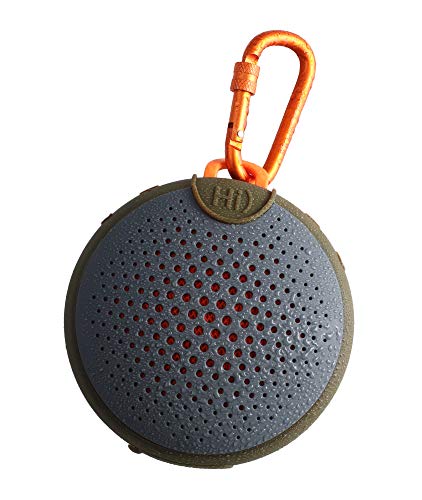 Boompods Aquablaster Kleiner tragbarer Bluetooth-Lautsprecher mit Amazon Alexa-Funktion - Kabelloser Mini Speaker, IPX7 wasserdichter Duschlautsprecher, für Outdoor, Reisen & Fahrrad, Grün/Orange von Boompods