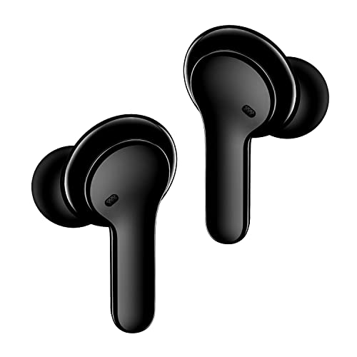 Boompods Bassline Compact True Wireless Bluetooth Kopfhörer, kabellose Ohrhörer & Ladebox, bis zu 27 Std. Spielzeit, TWS In-Ear Kopfhörer mit Noise Cancelling Mikrofon, IPX4 Schutz Ear Buds, Schwarz von Boompods