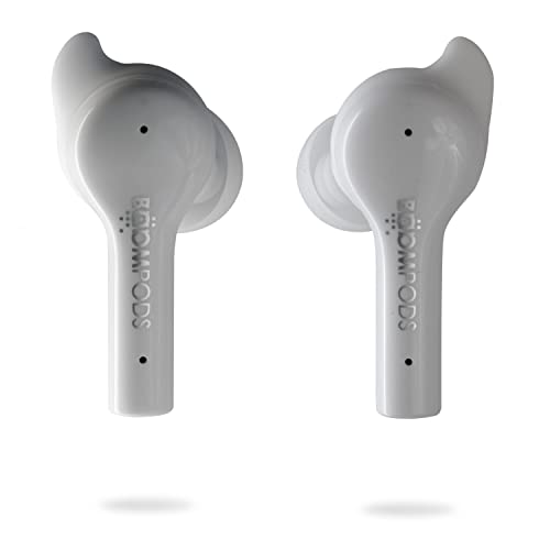 Boompods Bassline GO True Wireless Bluetooth Kopfhörer, kabellose Ohrhörer & Ladebox, bis zu 23 Std. Spielzeit, TWS In-Ear Kopfhörer mit ENC Noise Cancelling Mikrofon, IPX4 Schutz Ear Buds von Boompods