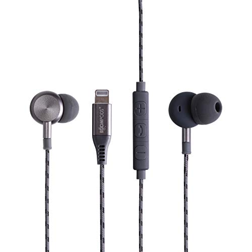 Boompods Digibuds Lightning Earbuds - Apple MFi-Zertifiziert - Kabelkopfhörer für iPhone & iPad, kabelgebundene Lightning Kopfhörer, iPhone Kopfhörer mit Lightning & geflochtenem Kabel, Graphit von Boompods