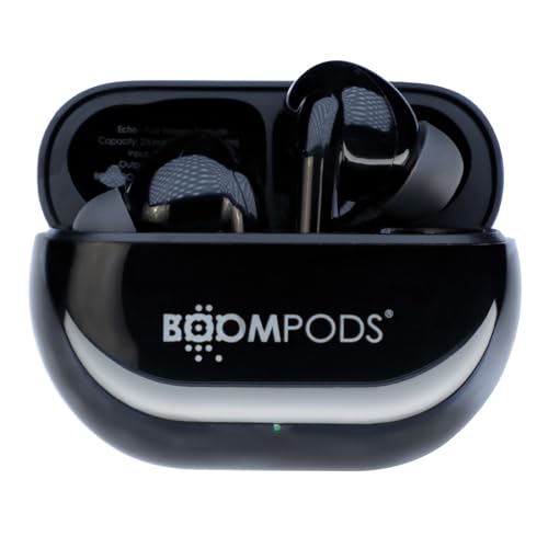 Boompods Echobuds In-Ear Bluetooth Kopfhörer - Kabellose In Ear Ohrhörer mit Mikrofon, 19 Std. Spielzeit und Ladebox, IPX4 Wasserdicht, TWS-Ohrhörer mit Geräuschunterdrückung, Schwarz Boompods Echobuds In-Ear Bluetooth Kopfhörer - Kabellose In Ear Ohrhörer mit Mikrofon, 19 Std. Spielzeit und Ladebox, IPX4 Wasserdicht, TWS-Ohrhörer mit Geräuschunterdrückung, Schwarz von Boompods