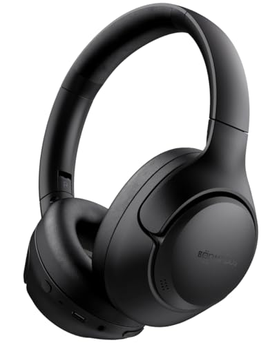 Boompods Orbit ANC - Over Ear Active Noise Cancelling Kopfhörer - Leichte Kabellose Over-Ear-Kopfhörer mit Mikrofon, Bluetooth-Kopfhörer, USB-C-Aufladung, 18+ Stunden Sound/Musikwiedergabe, Schwarz von Boompods
