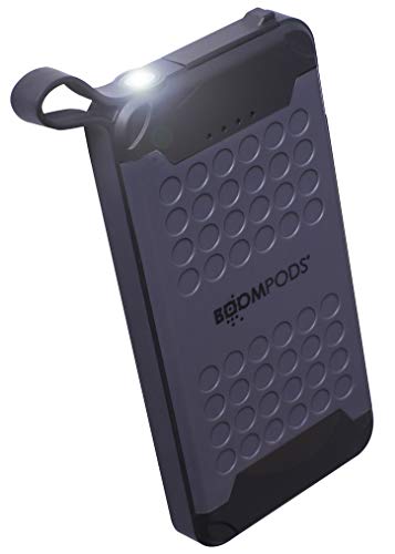 Boompods Powerboom X10 Power Bank Schnellladefunktion 10000mAh - Universal USB Powerbank wasserdicht, externer Handy Akku, Akkupack leicht für Reisen, Smartphone Powerstation outdoor, mit Taschenlampe von Boompods