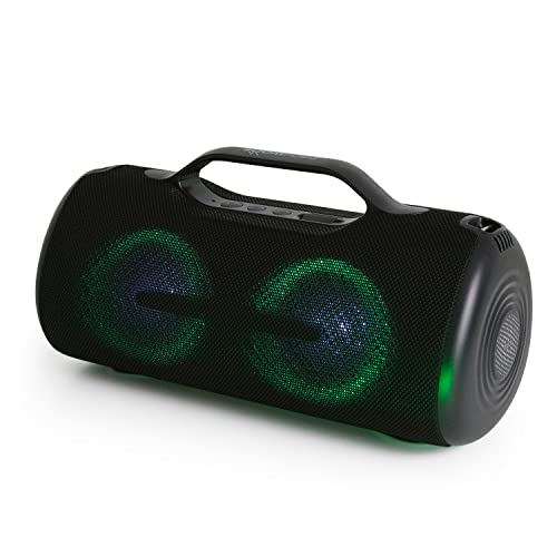 Boompods Rhythm 60 Watt Bluetooth Lautsprecher groß, tragbare kabellose Musikbox Bluetooth, IPX5 wasserdicht, Party Lautsprecher für Reisen, Auto oder Badezimmer, 10 Lichtmodi, Dual Pairing, Schwarz von Boompods