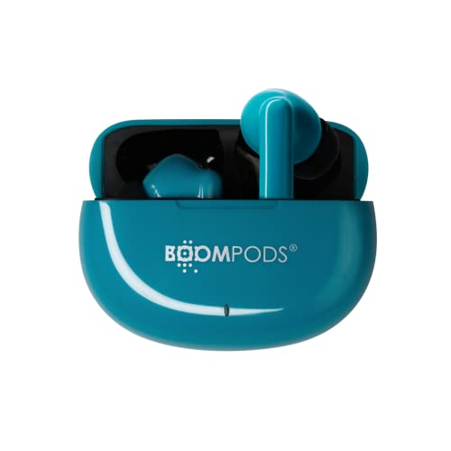 Boompods Skim Bluetooth Kopfhörer Kabellos - True Wireless Ohrhörer mit ENC-Mikrofon, IPX4 Wasserschutz und 20 Std-Akkulaufzeit, TWS In-Ear Kopfhörer aus Ozean-Kunststoff, Blau von Boompods