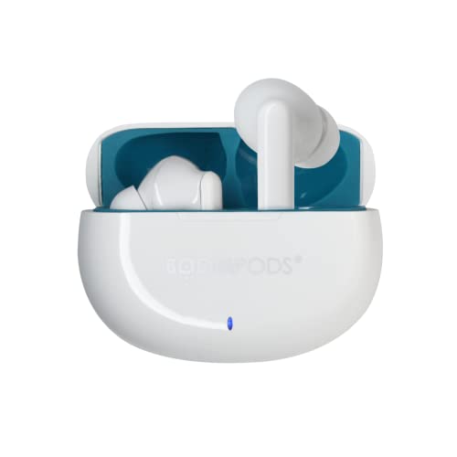 Boompods Skim True Wireless Bluetooth Kopfhörer, kabellose Ohrhörer,TWS In-Ear Kopfhörer mit ENC Mikrofon, IPX4 Schutz Ear Buds, bis zu 20 Std. Spielzeit, Weiß von Boompods