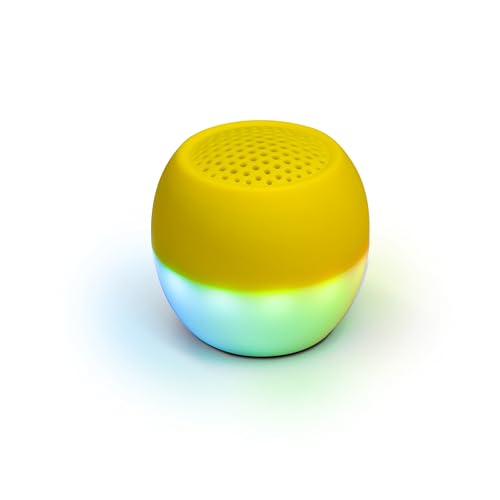 Boompods Soundflare - Nachhaltiger tragbarer Mini Bluetooth Lautsprecher, hergestellt aus Ozean gebundenen Kunststoffen, Outdoor Lautsprecher klein, IPX6 wasserdicht, 5 Std Spielzeit, Mikro, Gelb von Boompods