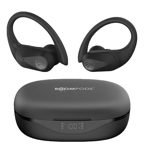 Boompods SportPods Ocean, Nachhaltige In Ear Kopfhörer kabellos, Bluetooth Kopfhörer Sport - Sportkopfhörer, USB Ladecase, True Wireless Kopfhörer Gym von Boompods