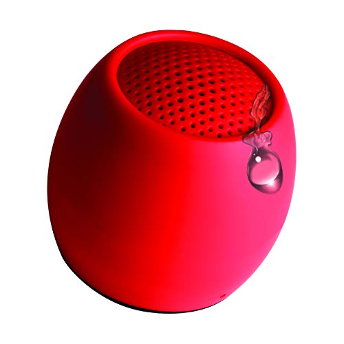 Boompods Zero Mini Bluetooth Lautsprecher - tragbarer Outdoor Lautsprecher, IPX6 Wasserschutz & 5 Std. Akkulaufzeit, Kabelloser Mini Musikbox mit Mikrofon & Selfie-Funktion für Reisen, Rot von Boompods