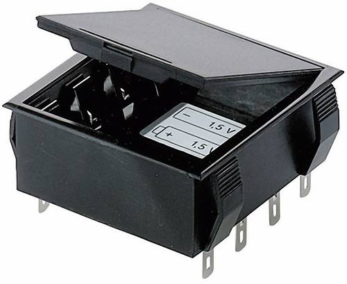 Bopla 46600000 Batteriehalter 4x Mignon (AA), 9V Block Lötanschluss (L x B x H) 65 x 65 x 21.5mm von Bopla