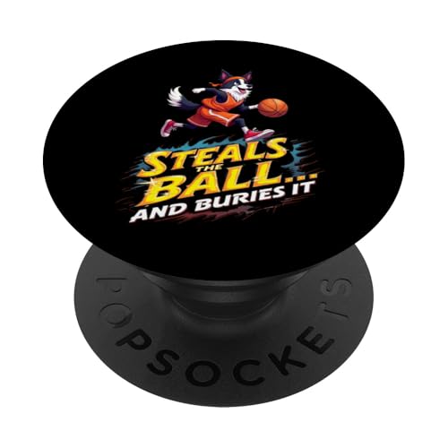Lustiges Basketball-Geschenk für Border Collie Hundeliebhaber PopSockets Klebender PopGrip von Border Collie Fun Designs