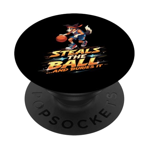 Lustiges Basketball-Geschenk für Border Collie Hundeliebhaber PopSockets Klebender PopGrip von Border Collie Fun Designs