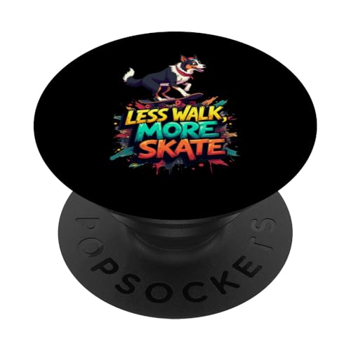 Lustiges Skateboard-Geschenk für Border Collie Hundebesitzer PopSockets Klebender PopGrip von Border Collie Fun Designs