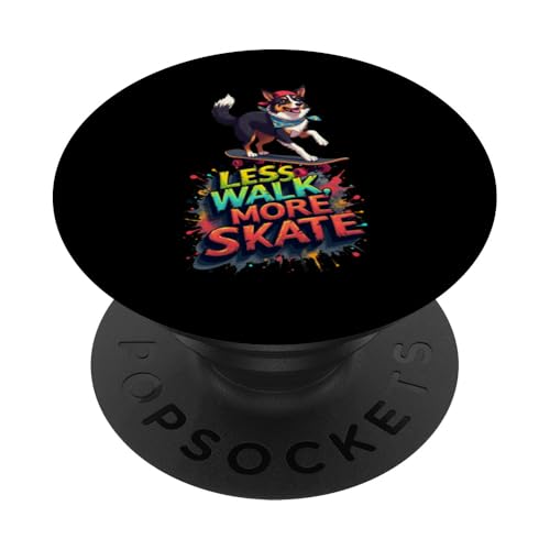 Lustiges Skateboard-Geschenk für Border Collie Hundebesitzer PopSockets Klebender PopGrip von Border Collie Fun Designs