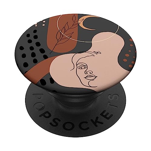 Mond Frau Pflanze abstrakte Kunst Terrakotta Bohemian Ästhetik PopSockets Klebender PopGrip Mond Frau Pflanze abstrakte Kunst Terrakotta Bohemian Ästhetik PopSockets Klebender PopGrip von BoredKoalas Boho Phone Case Gifts