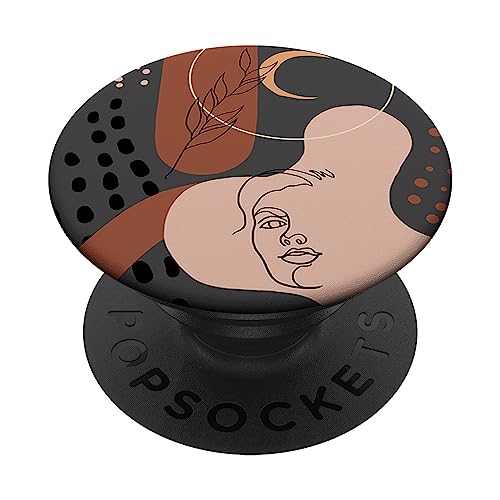 Mond Frau Pflanze abstrakte Kunst Terrakotta Bohemian Ästhetik PopSockets mit austauschbarem PopGrip von BoredKoalas Boho Phone Case Gifts