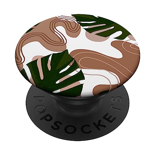 Pflanzenblätter Boho Beige Terracotta Bohemian Ästhetik Frauen PopSockets mit austauschbarem PopGrip von BoredKoalas Boho Phone Case Gifts