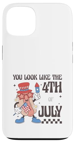 4. Juli Hot Dog für Cookouts Feuerwerk und USA Pride Hülle für iPhone 13 von Born to Grill Apparel.USA