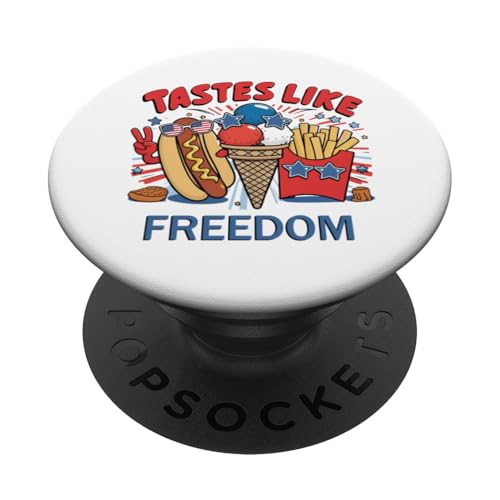 4. Juli schmeckt wie Freedom Independence Day Grillparty PopSockets Klebender PopGrip von Born to Grill Apparel.USA