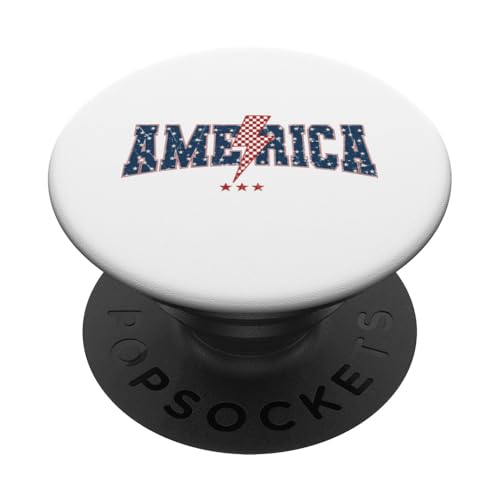 Amerikanische Flagge im Vintage-Stil, patriotische Unabhängigkeitstag, 4. Juli PopSockets Klebender PopGrip von Born to Grill Apparel.USA