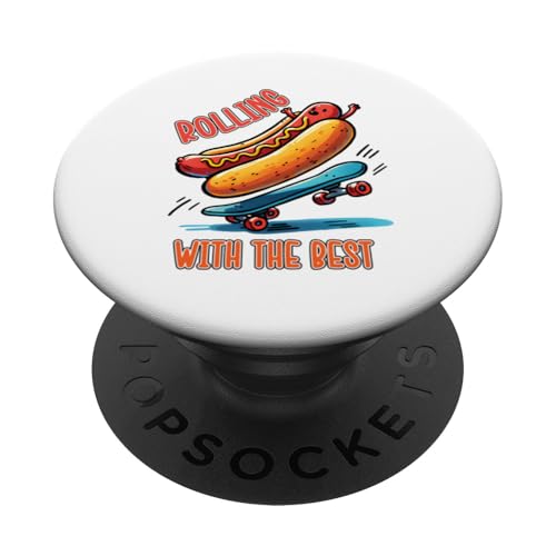 Epic Skate Hot Dog Skateboard Rolling mit bestem Grillessen PopSockets Klebender PopGrip Epic Skate Hot Dog Skateboard Rolling mit bestem Grillessen PopSockets Klebender PopGrip von Born to Grill Apparel.USA