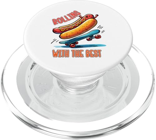 Epic Skate Hot Dog Skateboard Rolling mit bestem Grillessen PopSockets PopGrip für MagSafe Epic Skate Hot Dog Skateboard Rolling mit bestem Grillessen PopSockets PopGrip für MagSafe von Born to Grill Apparel.USA