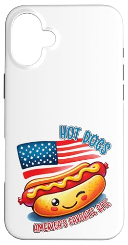 Hot Dog Amerikanische Flagge Patriotische Unabhängigkeit Tag 4. Juli Hülle für iPhone 16 Plus von Born to Grill Apparel.USA