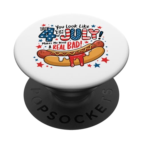 Lebensmittelliebhaber, die Sie aussehen wie der 4. Juli für Grillparty PopSockets Klebender PopGrip von Born to Grill Apparel.USA